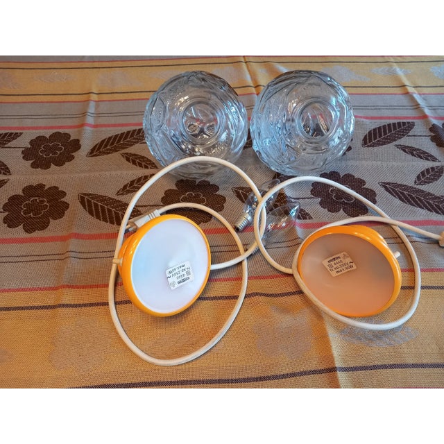 1970s Graewe West German Space Age Orange Glass Table Lamps – Pair For Sale - Image 10 of 10