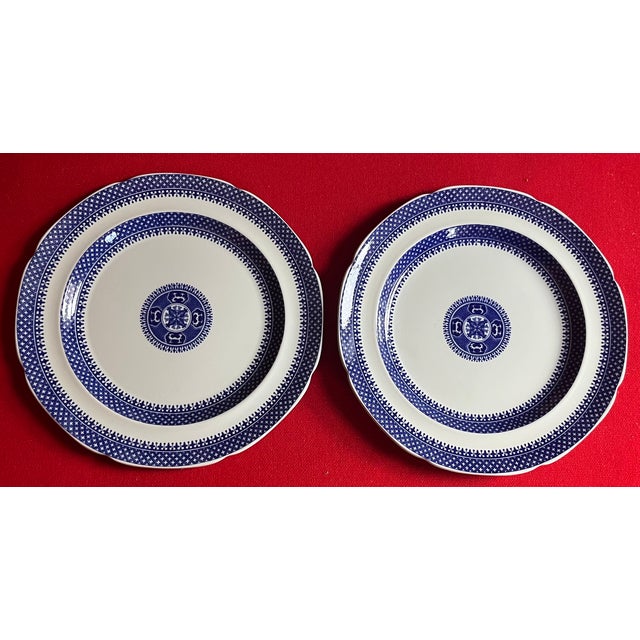Antique 19th Century Copeland Spode New Stone Blue & White Chinese Export Fitzhugh Style Dinner Plates - Set of 12 For Sale - Image 10 of 14