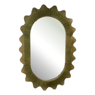 Italian Murano Fume Art Glass and Brass Console / Wall Mirror, 2000 For Sale