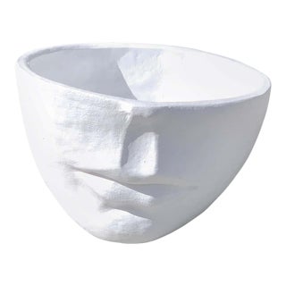 Late 20th Century Modern Cast Stone Half Face Planter For Sale