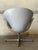Fritz Hansen Fritz Hansen Arne Jacobsen Swan Lounge Chairs Set of 2 Grey Leather Danish Vintage 2000 For Sale - Image 4 of 13