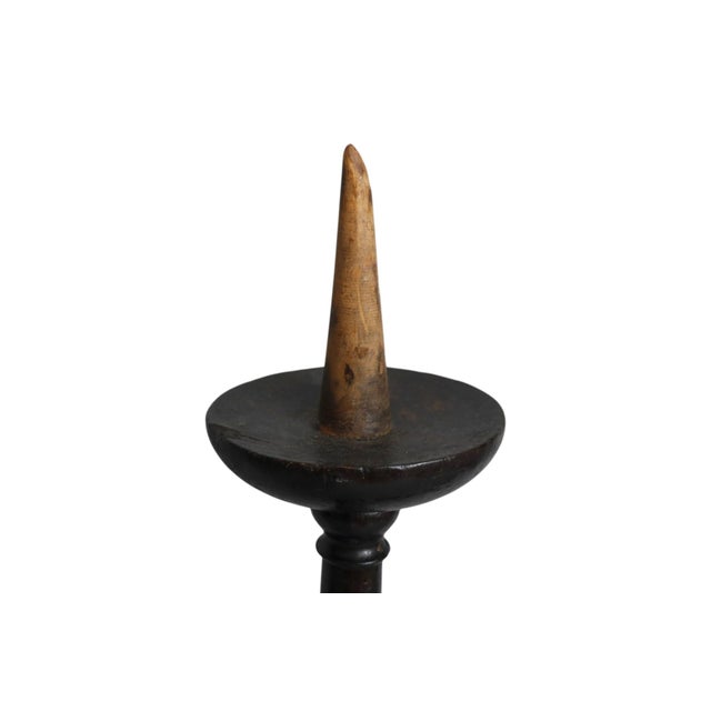 Gothic Spool Turned Pricket Floor Candlestick Holders, a Pair For Sale - Image 3 of 6