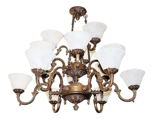 1980s Gilt Metal Neoclassical Chandelier