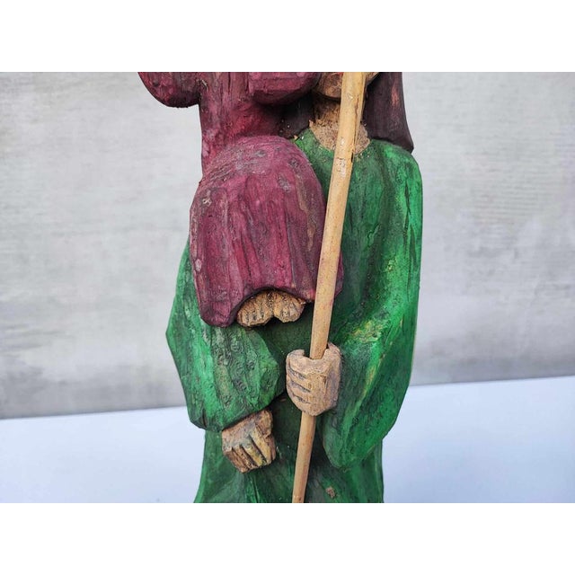 Saint Christopher Wooden Figure, 1960s-1970s For Sale - Image 3 of 10