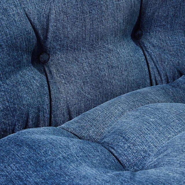 Wood Soriana Denim Crafted Armchair by Afra and Tobia Scarpa for Cassina For Sale - Image 7 of 9