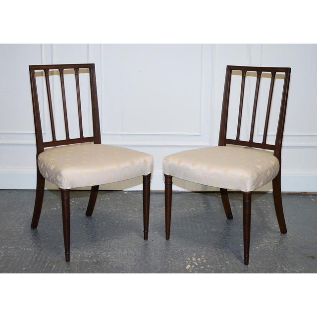Victorian Side Chairs with Cream Fabric Seats For Sale - Image 5 of 17