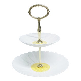 Vintage Daisy Petit Fours Server, Gien, France For Sale
