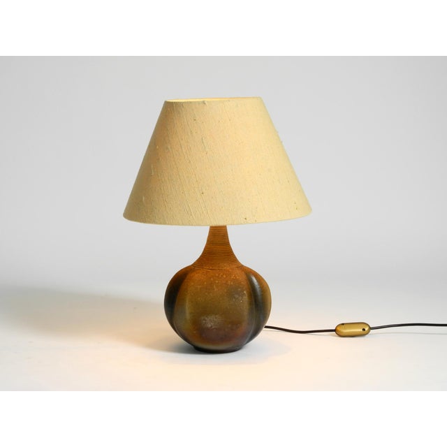Ceramic Table Lamp with Fabric Shade, 1960s For Sale - Image 6 of 18