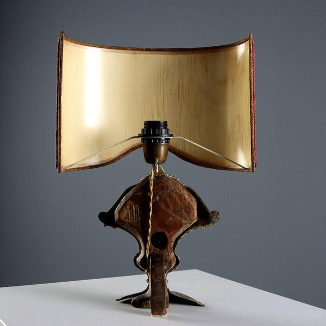 Antique Table Lamps in Bronze and Carved Wood, Italy, 20th Century, Set of 2 For Sale - Image 10 of 11