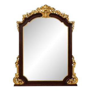 English Victorian Rosewood and Gold Gilt Mantle Mirror For Sale
