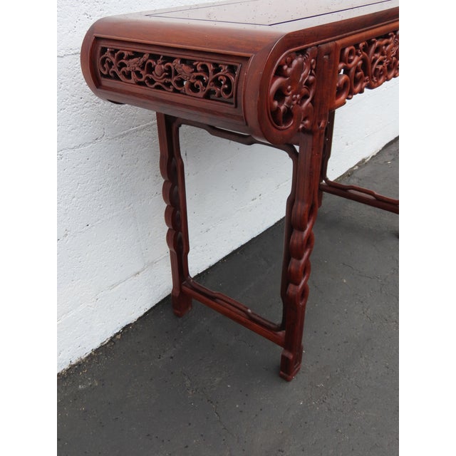 Chinese High Relief Solid Wood Altar Console Entry Table With Dragons Motif 6560 For Sale - Image 16 of 18