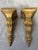 Vintage set of gold resin candleholder sconces. They have a subtle gold rubbed finish. Two drilled holes in the back for...