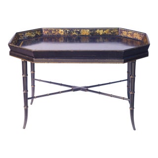 19th C. English Paper Mache Tray Table For Sale