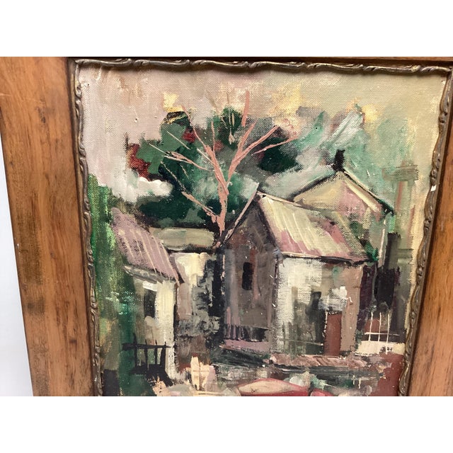 1940s Impressionist Landscape Scenery Framed Oil Painting Signed Greene For Sale In New York - Image 6 of 7