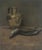 Early 20th Century Original Still Life Oil Painting Titled "Fish and Brass" in Style of William Merritt Chase Moody and...