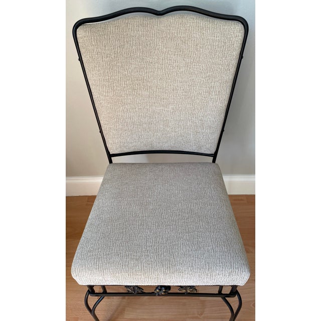 Edgar Brandt Style French Art Deco Wrought Iron Dining Table & 6 Chairs For Sale - Image 9 of 13