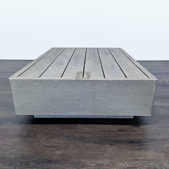 Restoration Hardware Maya Weathered Teak Modern Outdoor Coffee Table For Sale In San Francisco - Image 6 of 11