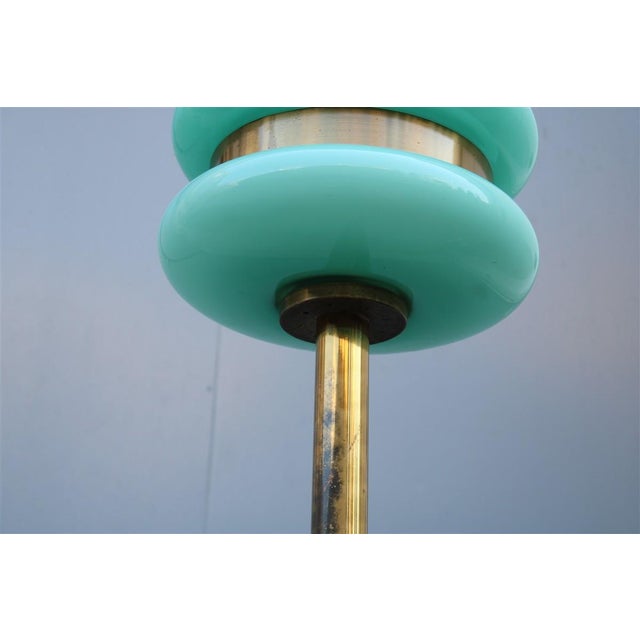 Metal Floor Lamp in Brass and Green Glass from F. Fabbian, 1970s For Sale - Image 7 of 12