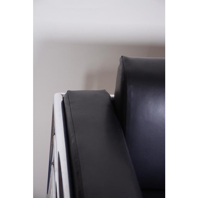 Black Bauhaus Sofa in Chrome and Leather by Vichr a Spol, Czech, 1930s For Sale - Image 8 of 13