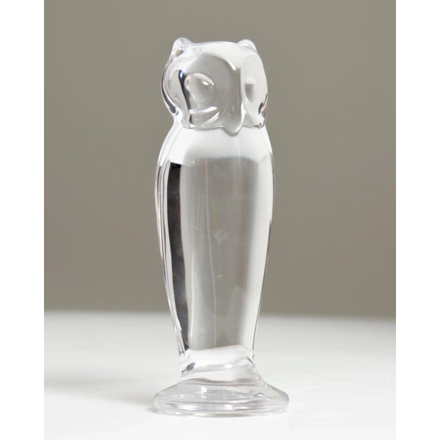 Sevres France Crystal Owl Sculpture For Sale - Image 9 of 11