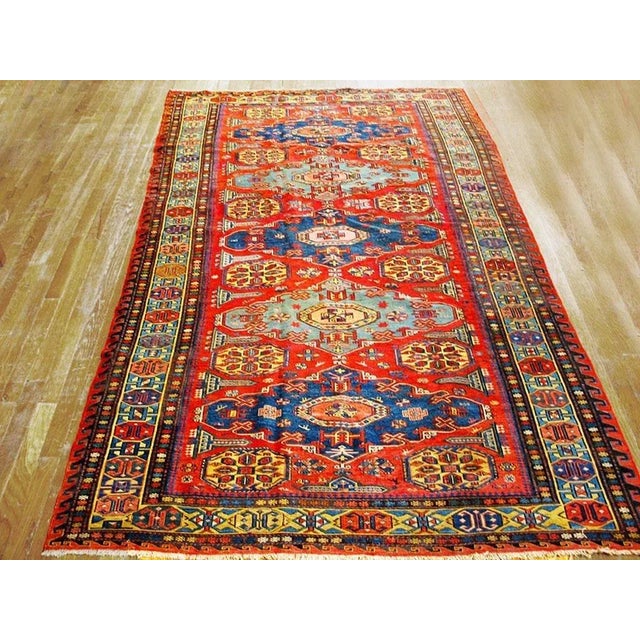 19th Century Caucasian Soumak Carpet ( 5' x 8'3" - 153 x 252 ) For Sale - Image 4 of 5