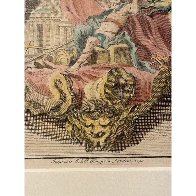 Mid 18th Century Framed Hand-Colored Print of King Henry VIII of England C.1750 For Sale - Image 5 of 5