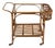 Mid-Century Bamboo, Rattan and Glass Serving Bar Cart in the style of Franco Albini, Italy, 1960s For Sale