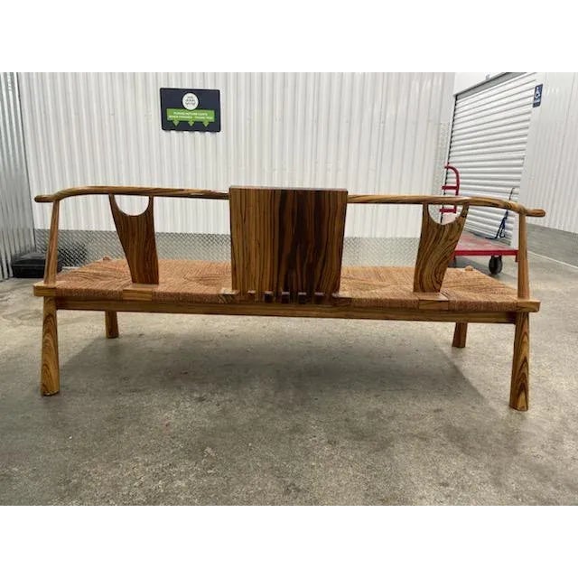 Wood Designer Xiaojie Zhu Post Modern Studio Made Zebra Wood Bench For Sale - Image 7 of 13