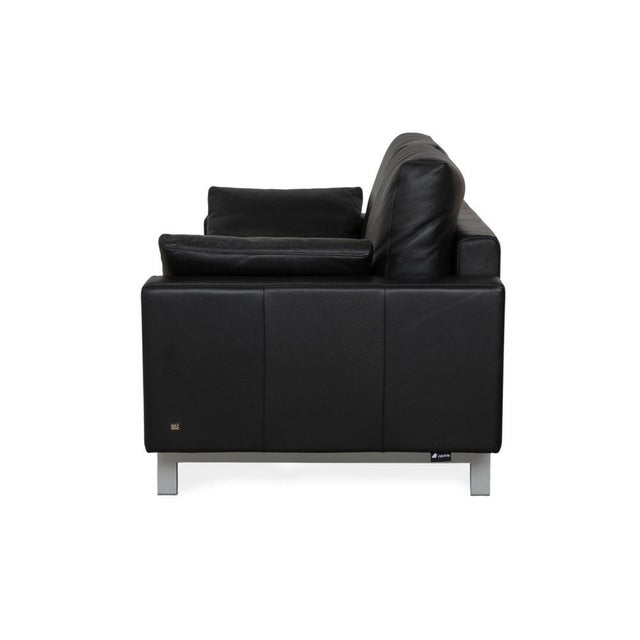 Vida 2-Seater Sofa in Black Leather from Rolf Benz For Sale - Image 11 of 12