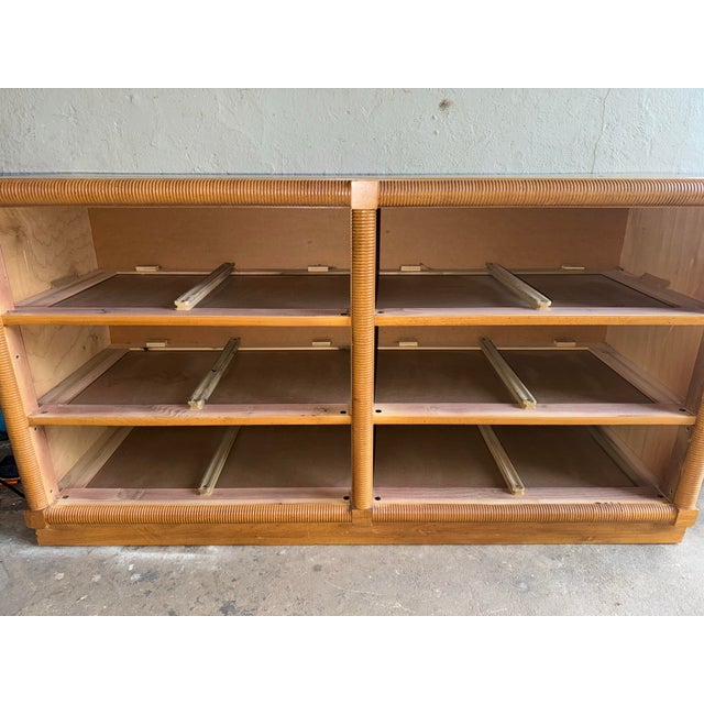 1970s Dixie Wicker Weave Wooden Double Dresser For Sale - Image 12 of 12
