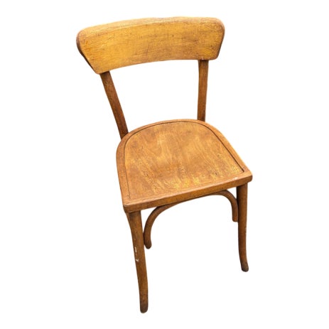 Honey Thin Slim Back Dining Chair from Baumann, 1950s For Sale