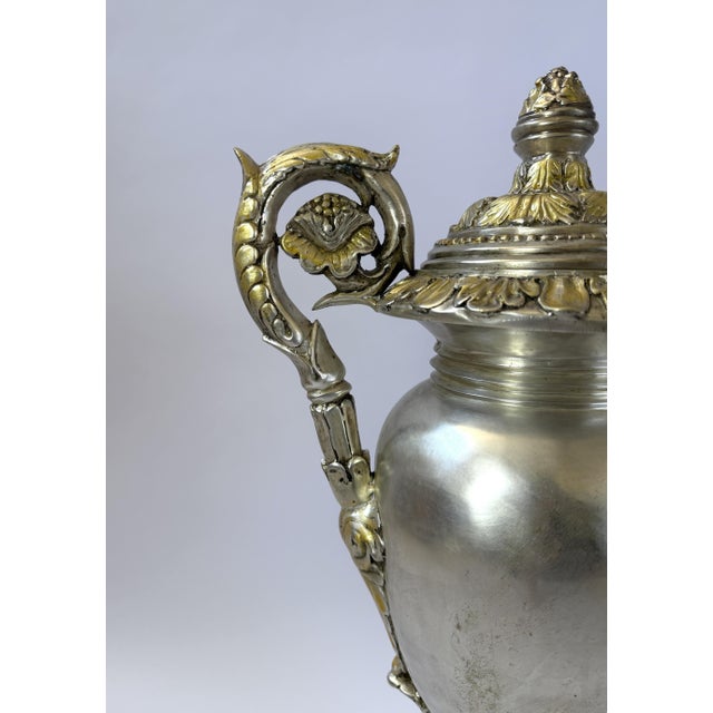 Mid 20th Century Silver-Finished Bronze Lidded Urn – 24" For Sale - Image 4 of 10