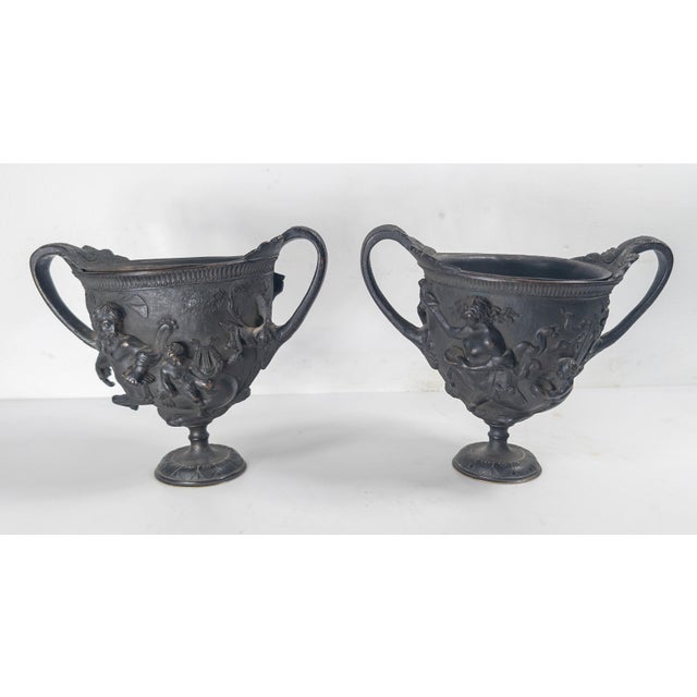 Early 20th Century 19th Century Pair of Neoclassical Grand Tour Urns With Mythological Figures For Sale - Image 5 of 18