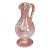 Glass Pitcher Antique Mouth Blown Hand Cut Fleur de Lis Engraved Clear Ca.1860's For Sale