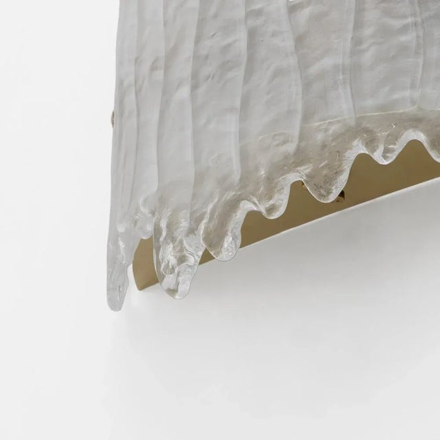 2000 - 2009 Italian Modern Murano Glass and Brass Glacier Wall Sconces, 2000s, Set of 2 For Sale - Image 5 of 11