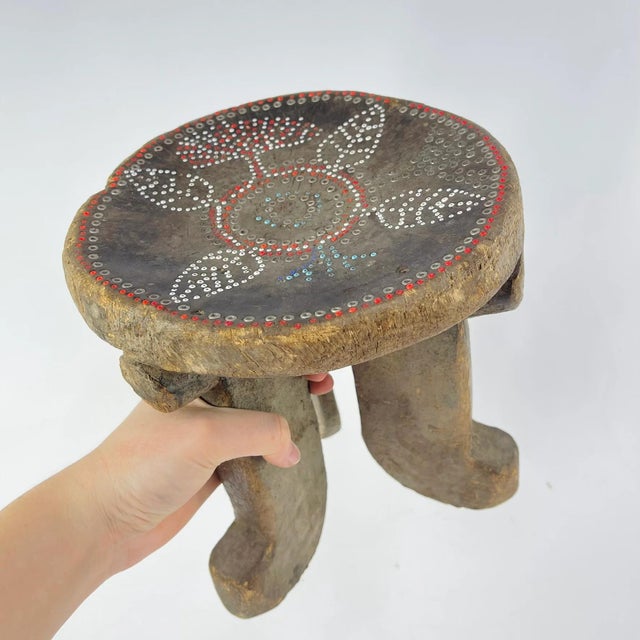Early 20th Century Lobi Stool Beaded Burkina Faso MATTER COLLECTION For Sale - Image 10 of 10