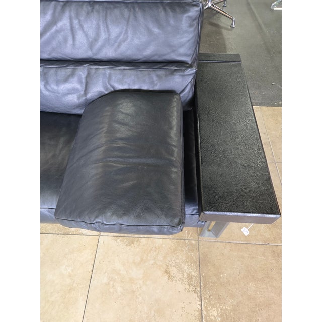 Saporiti Italia Black Leather Sofa by Giovanni Offredi For Sale In Miami - Image 6 of 11