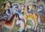 Mustangs by Zoa Ace | Oil on canvas Painting of colorful horses in a vibrant landscape For Sale