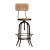 Industrial farmhouse style iron and salvaged natural wood stool that adjusts up or down for the perfect height. Perfect...