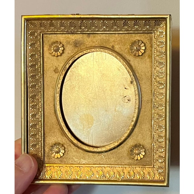 Antique 19th Century French Empire Gilt Bronze Ormolu Small Picture Frame For Sale - Image 9 of 18