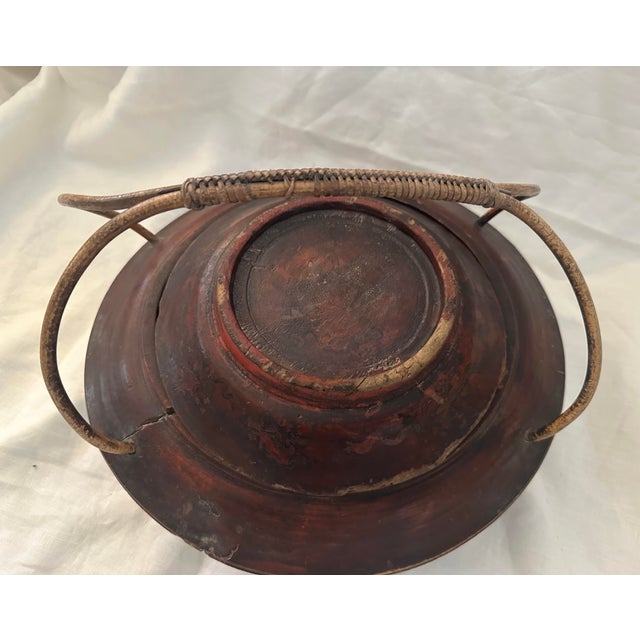Maroon Antique Chinese Wood Food Basket For Sale - Image 8 of 11