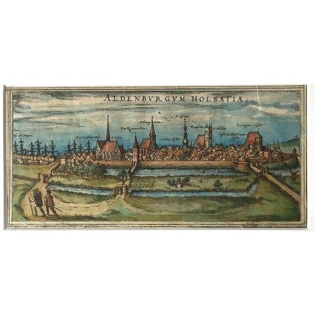 Aldenburgum Holsatiae, or Stade, from the collection Civitates Orbis Terrarum by Braun Hogenberg. Precious hand-colored...