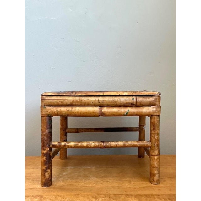 Contemporary Vintage Bamboo Accent Table For Sale - Image 3 of 14