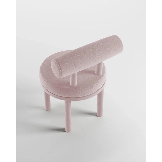 Collector Moca Chair in Boucle Rose by Studio Rig For Sale - Image 4 of 5