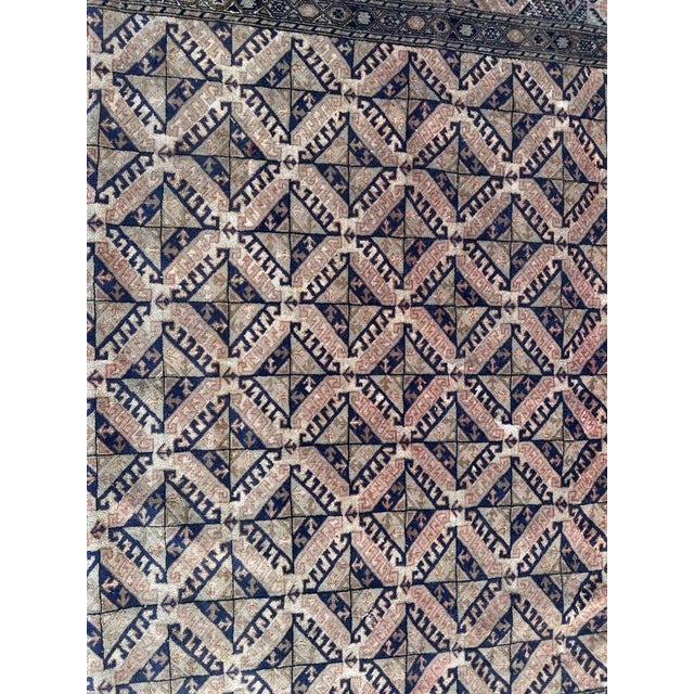 Brown Turkmen Wool and Silk Rug, 1970s For Sale - Image 8 of 18