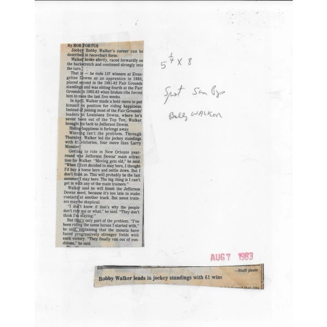 Figurative 1983 Jockey Bobby Walker Equestrian Photograph For Sale - Image 3 of 4