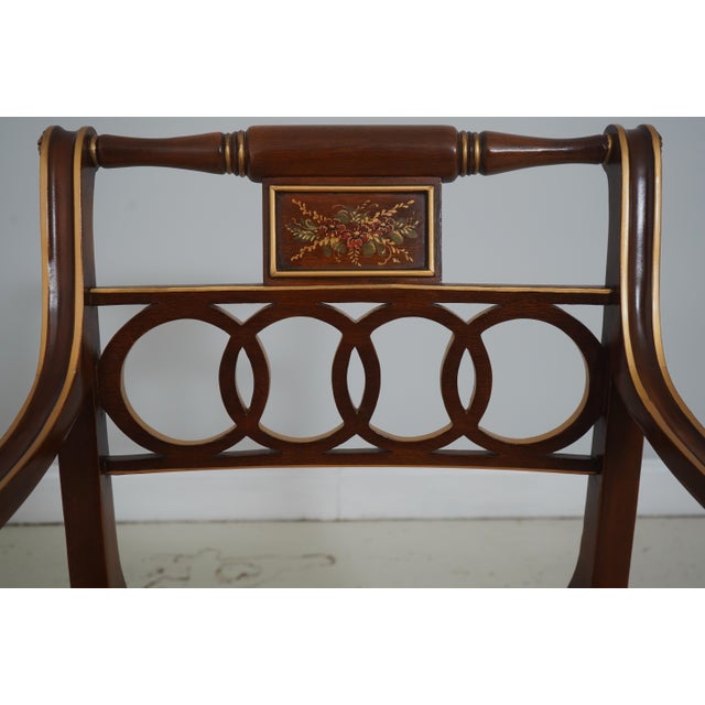 1990s Pair Hickory Chair Regency Style Mahogany Armchairs For Sale - Image 5 of 18
