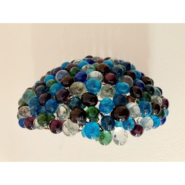 Black Hand-Crafted Murano Glass and Iron Lamp, 1950s For Sale - Image 8 of 12