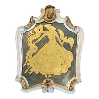 Early 20th Century Maison Jansen Verre églomisé French Style Mid Century Carved Gilt Mirror For Sale