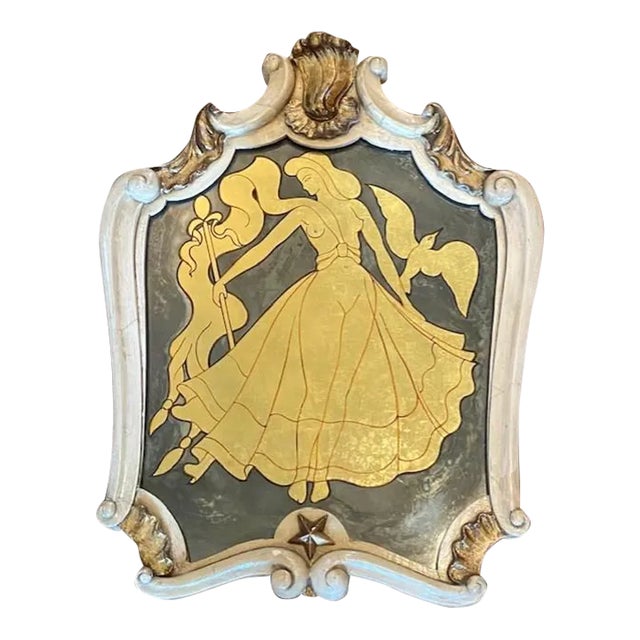 Early 20th Century Maison Jansen Verre églomisé French Style Mid Century Carved Gilt Mirror For Sale